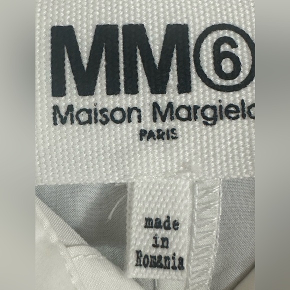 MM6 Maison Margiela Asymmetric Shirt Dress 6 White Cotton Avant-garde - Picture 6 of 10